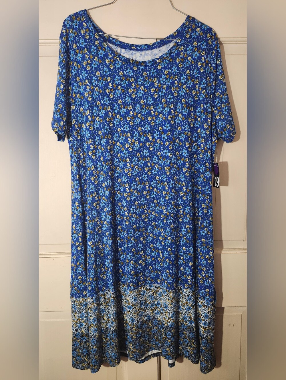 St. John's Bay Blue Floral Short-Sleeve Tunic